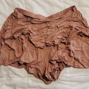 Brown ruffled skort